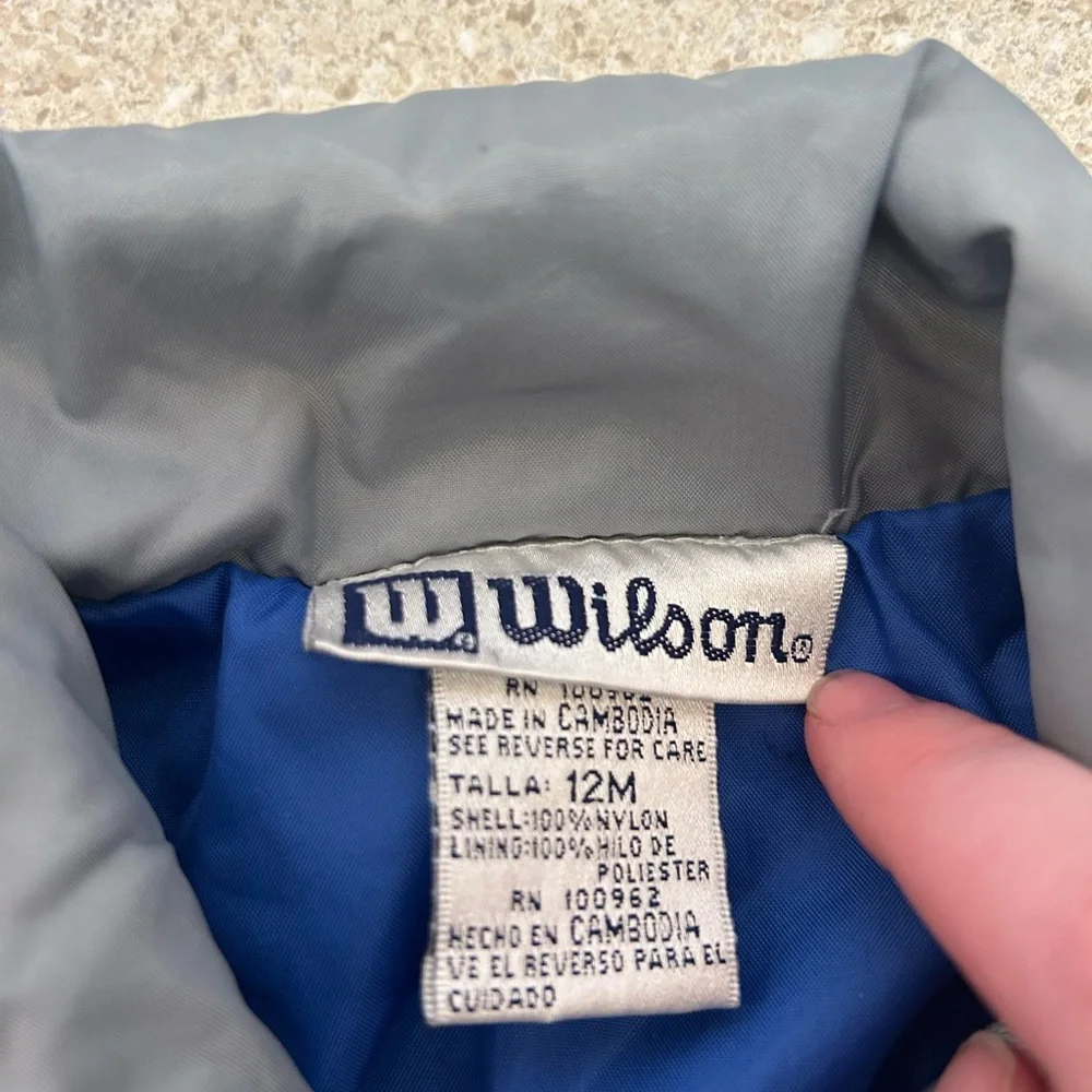 Wilson Vintage Y2K Windbreaker Jacket Blue Boys Baby Toddler Size 12 Months‎